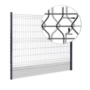 Kit 60 ML de grillage rigide avec soubassement béton