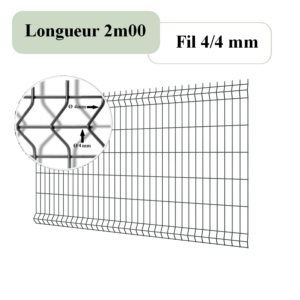 Grillage rigide 1m23 gris anthracite 4/4