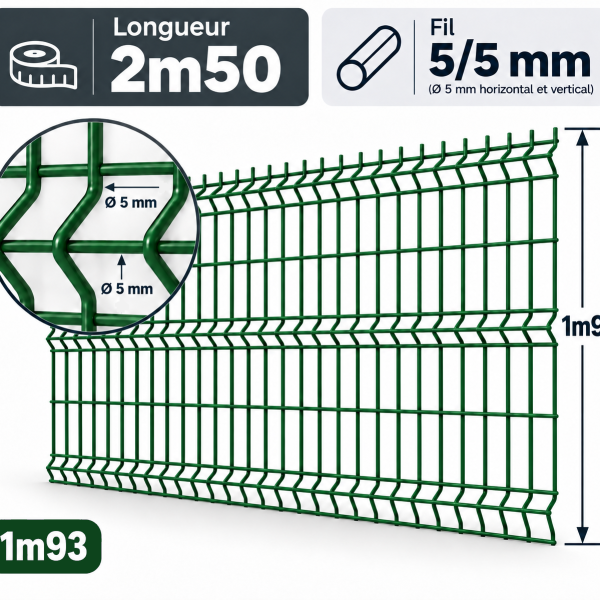 Grillage rigide 1m93 vert