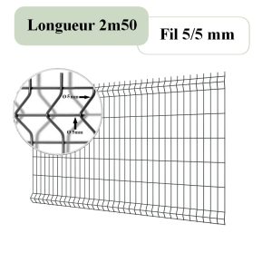 Grillage rigide 1m23 gris anthracite 5/5