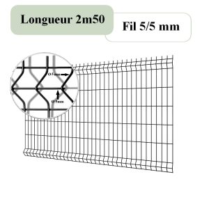 Grillage rigide 1m73 noir 5/5