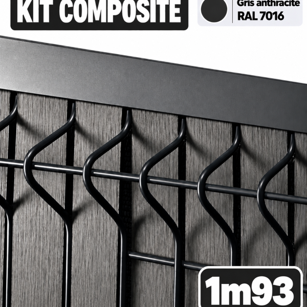 Kits d'occultation en COMPOSITE 1m93 GRIS