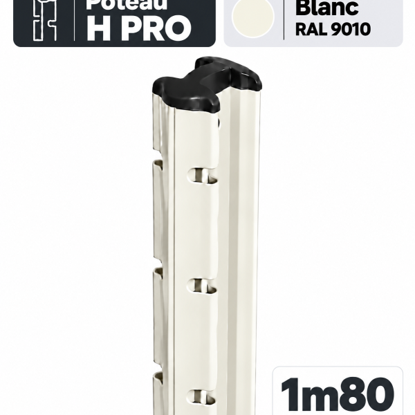 Poteau H PRO 1m80 blanc