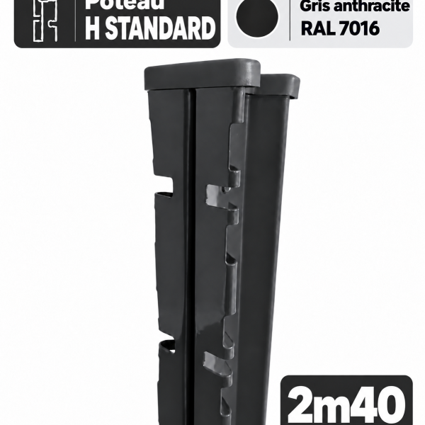 Poteau H STANDARD 2m40 gris