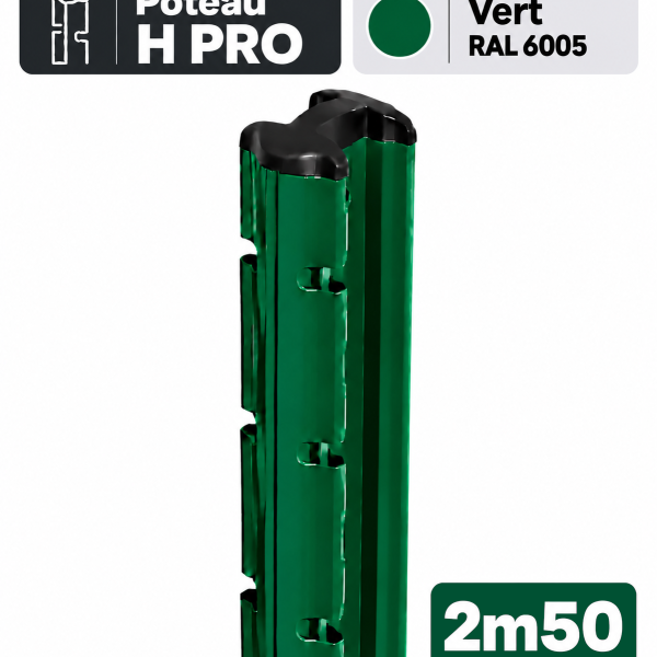Poteau H PRO 2m50 vert